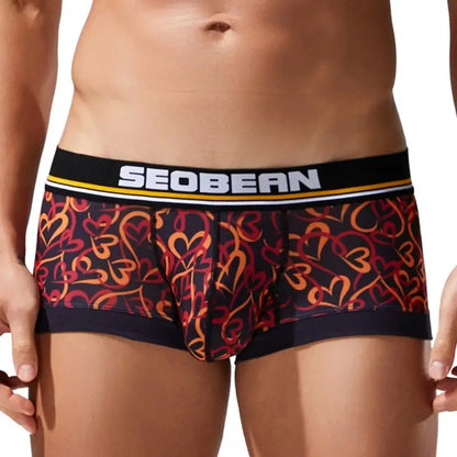 Seobean Love Heart Pattern Boxer Briefs for Men 250210