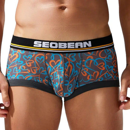 Seobean Love Heart Pattern Boxer Briefs for Men 250210
