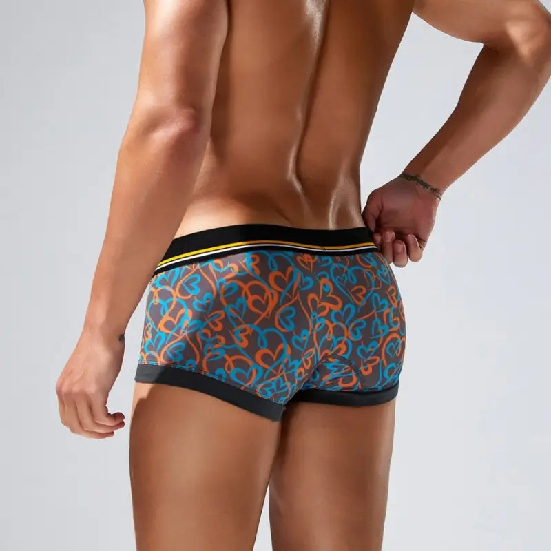 Seobean Love Heart Pattern Boxer Briefs for Men 250210