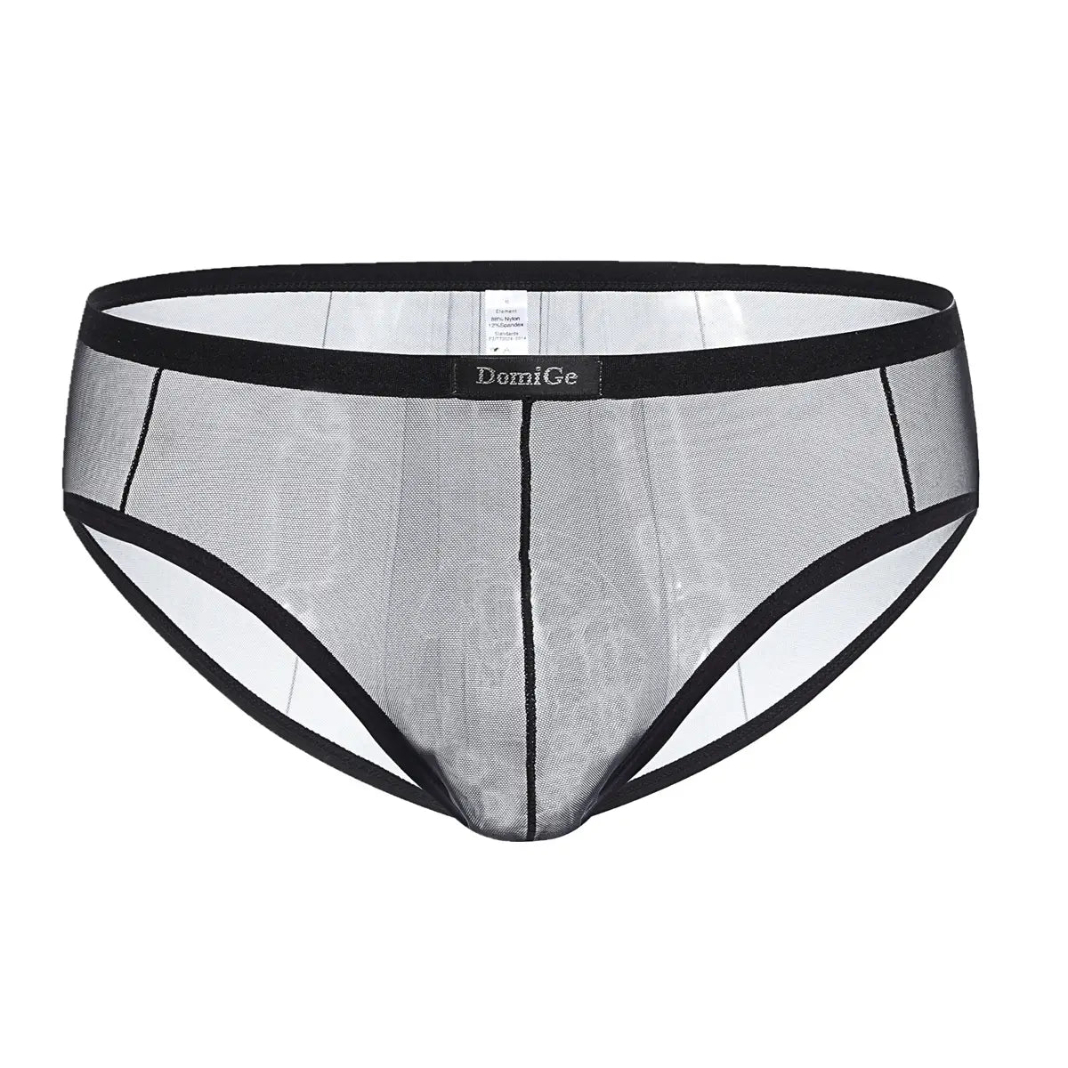 DomiGe Calzoncillos de bikini de malla para hombre - Ropa interior de malla transpirable con cintura elástica