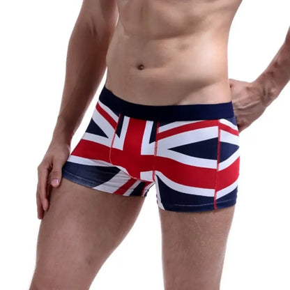 Seobean Men's Low-Rise Boxer Shorts with UK National Flag Print 70204