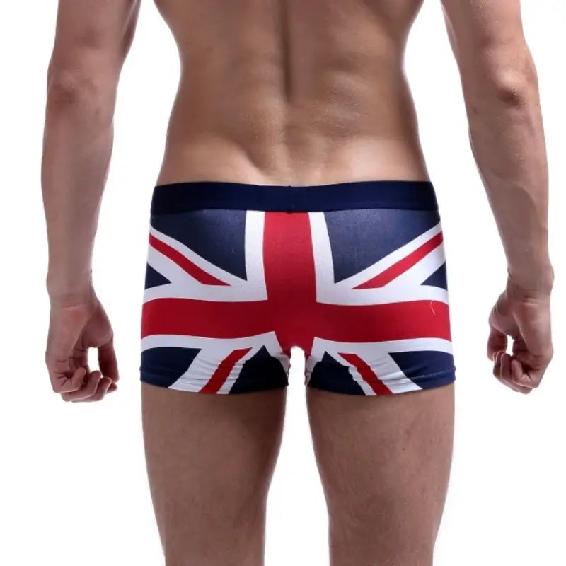 Seobean Men's Low-Rise Boxer Shorts with UK National Flag Print 70204