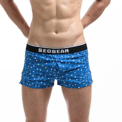 Seobean Men's Cotton Boxer Shorts – Stylish Lingerie for Men 70502