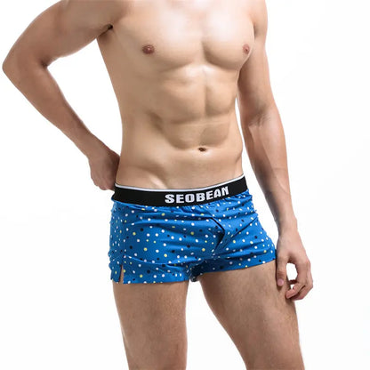 Seobean Men's Cotton Boxer Shorts – Stylish Lingerie for Men 70502