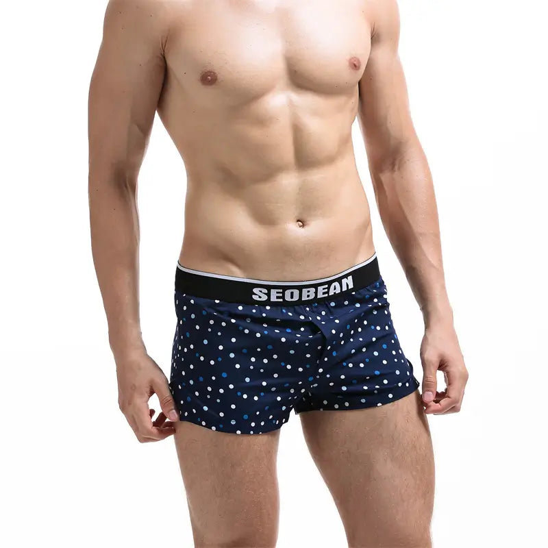 Seobean Men's Cotton Boxer Shorts – Stylish Lingerie for Men 70502