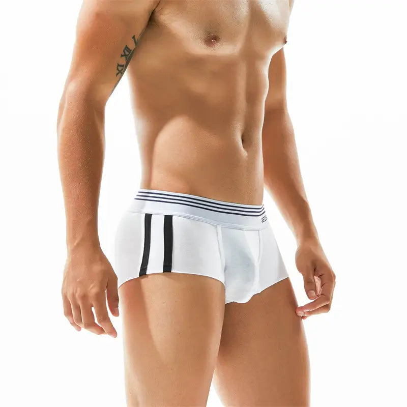 Seobean Men's Cotton Boxer Briefs - Comfortable & Stylish Underwear for Men 80207