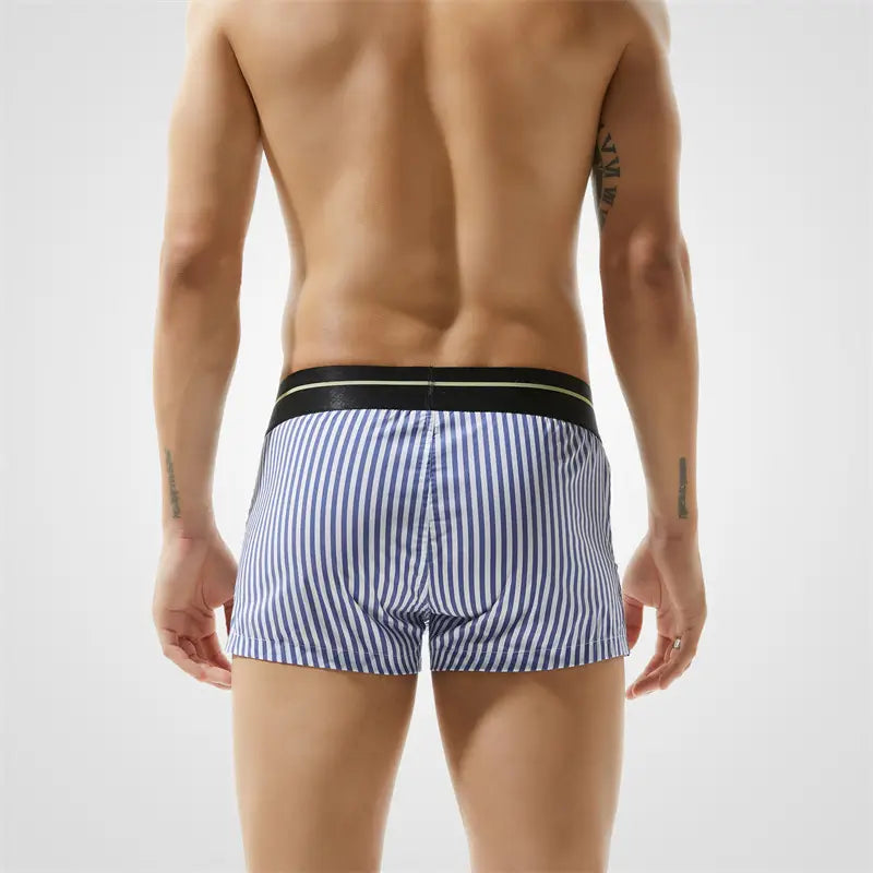 Seobean Stylish 100% Cotton Low-Rise Boxer Shorts for Men 80503