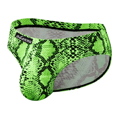 Adannu Men's Leopard Print Bikini Briefs - Low-Rise Supportive Pouch Underwear AD744