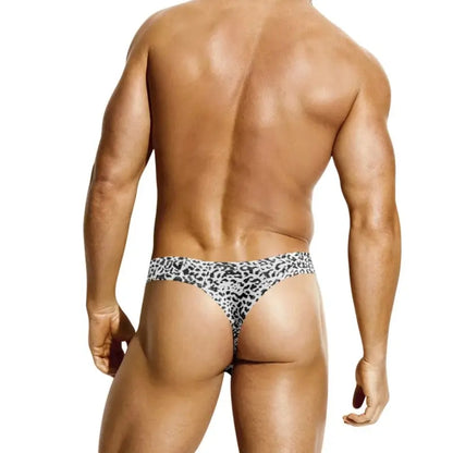 Adannu Men's Leopard Thongs Moisture-Wicking Cotton Seamless AD745