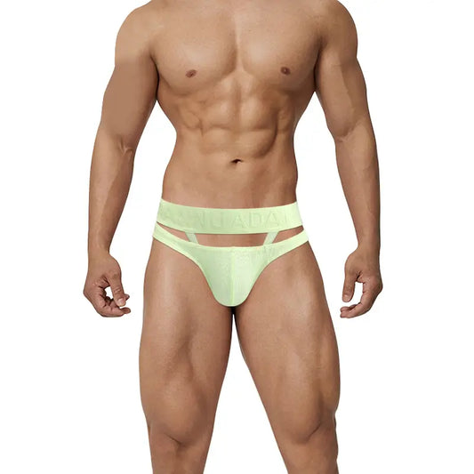 Adannu Men's Sexy Low Rise Breathable Pouch Briefs with Surround Ring Design AD752