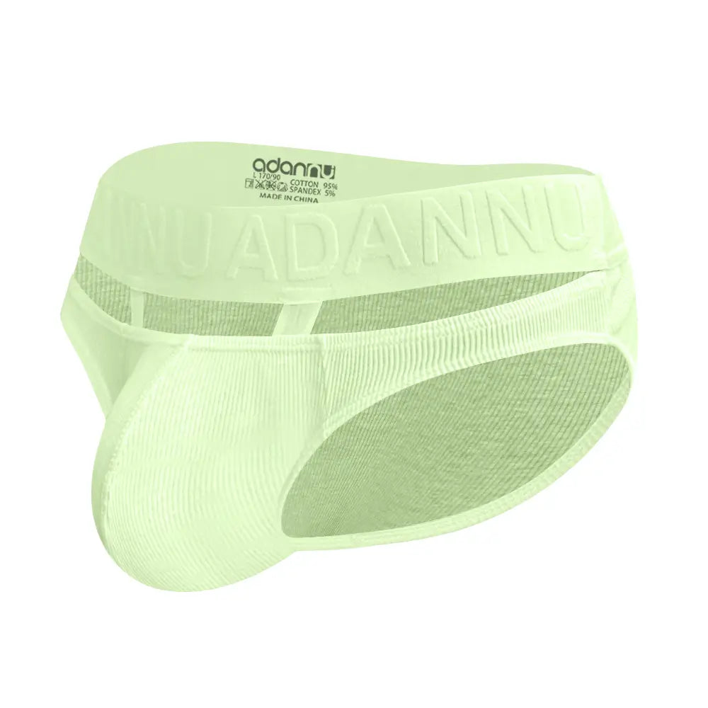 Adannu Men's Sexy Low Rise Breathable Pouch Briefs with Surround Ring Design AD752