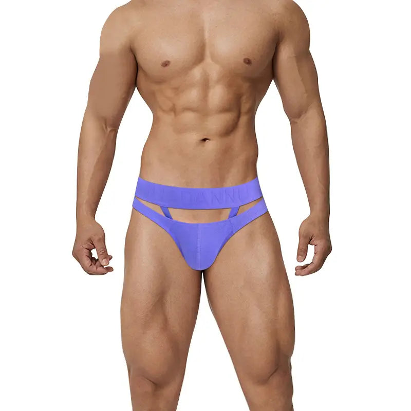 Adannu Men's Sexy Low Rise Breathable Pouch Briefs with Surround Ring Design AD752