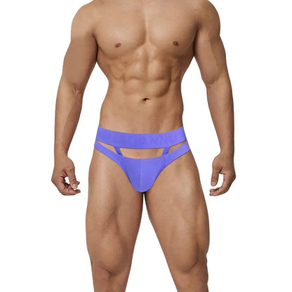 Adannu Men's Sexy Low Rise Breathable Pouch Briefs with Surround Ring Design AD752