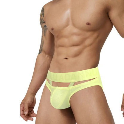 Adannu Men's Sexy Low Rise Breathable Pouch Briefs with Surround Ring Design AD752