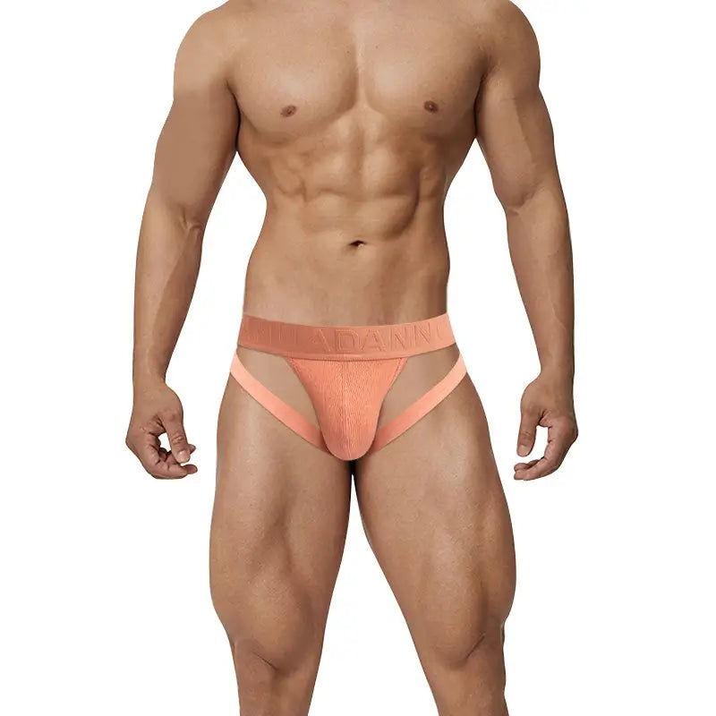 Adannu Men's Sexy High-Cut Briefs – 95% Cotton with Embossed Pattern AD770