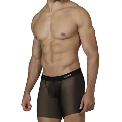 Adannu Ultra-Thin Men's Sexy Transparent Sports Boxer Shorts | Breathable Anti-Slip Underwear