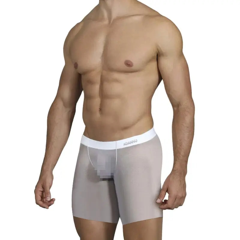 Adannu Ultra-Thin Men's Sexy Transparent Sports Boxer Shorts | Breathable Anti-Slip Underwear