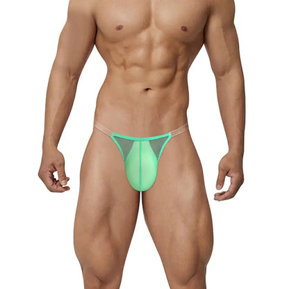 Adannu Men's High-Waisted Bikini Briefs – 0.01mm Ultra-Thin Transparent Mesh for Breathable AD783