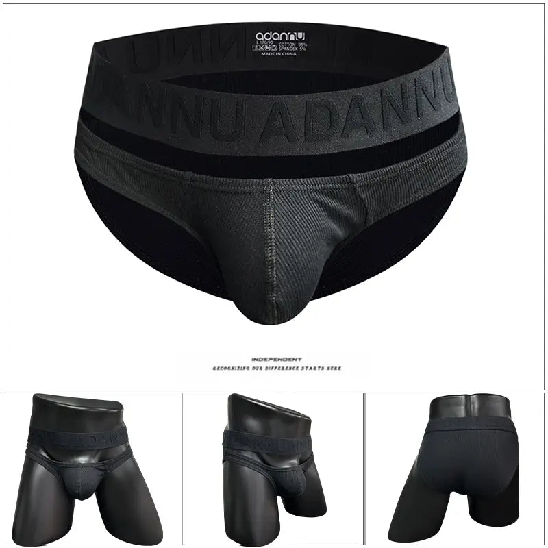 Adannu Men's Low-Rise Bikini Briefs Enhanced Pouch AD793