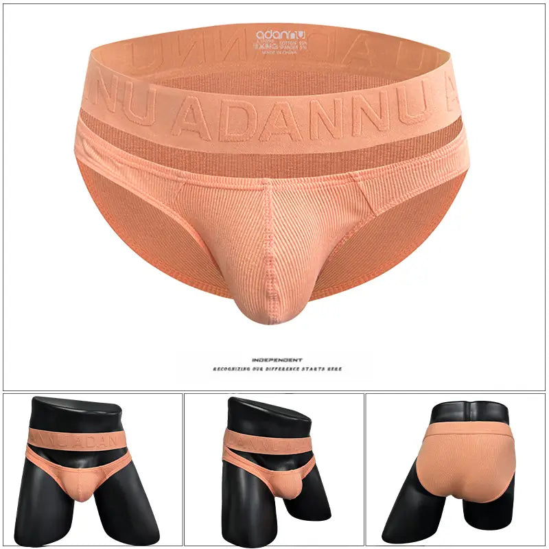 Adannu Men's Low-Rise Bikini Briefs Enhanced Pouch AD793