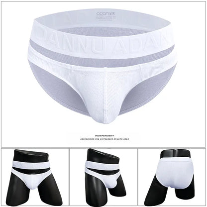 Adannu Men's Low-Rise Bikini Briefs Enhanced Pouch AD793