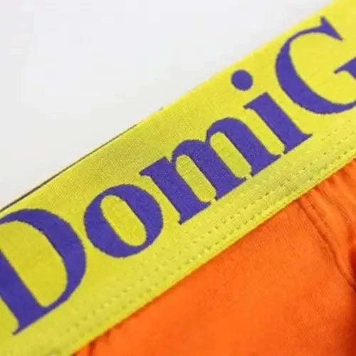 Bold side cut-out detail — T-back thong ventilation design DomiGe orange
