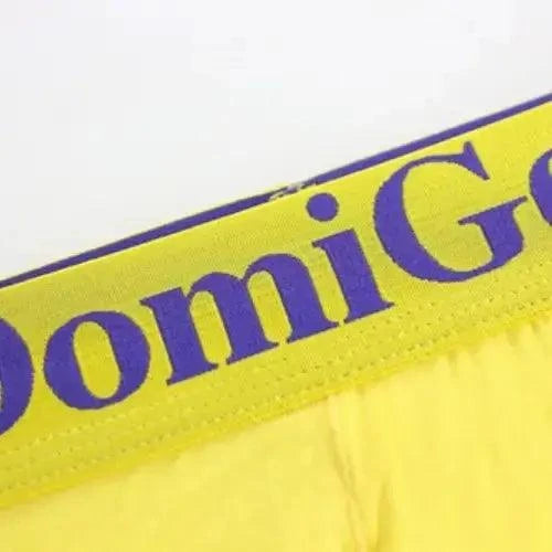 Bold side cut-out detail — T-back thong ventilation design DomiGe yellow