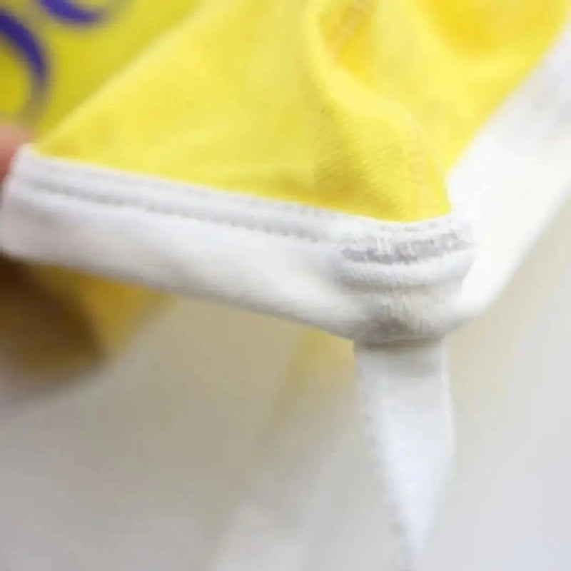 Bold side cut-out detail — T-back thong ventilation design DomiGe yellow line