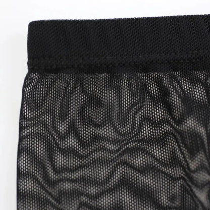 DomiGe Male Underwear Transparent Boxers Sheer Men Sexy Boxer Briefs Black Flat Details