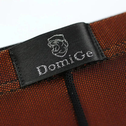 DomiGe Men's Boxer Briefs Black Orange – Sheer Mesh Outer Detail View