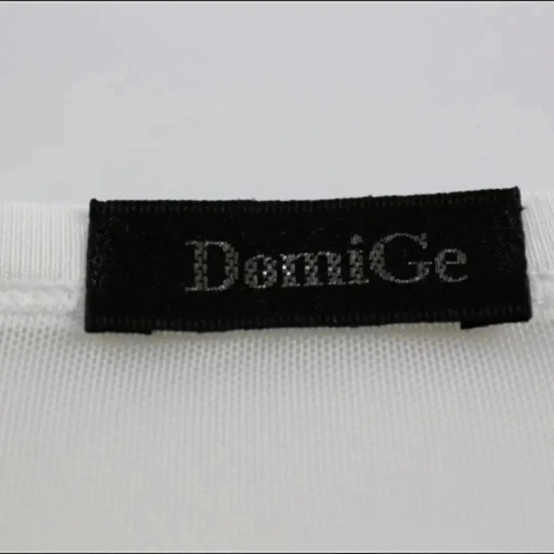 DomiGe Men's Sheer Sexy Shirt -Transparent Stretch Top White Detail
