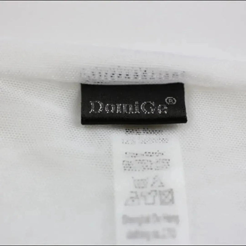 DomiGe Men's Sheer Sexy Shirt -Transparent Stretch Top White Logo