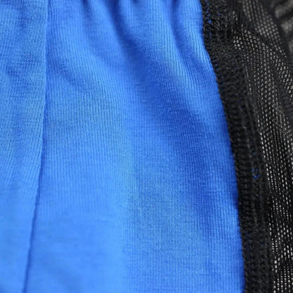 DomiGe Sheer Mesh Boxer Briefs Worn – Blue Lining Dual Layer Detail