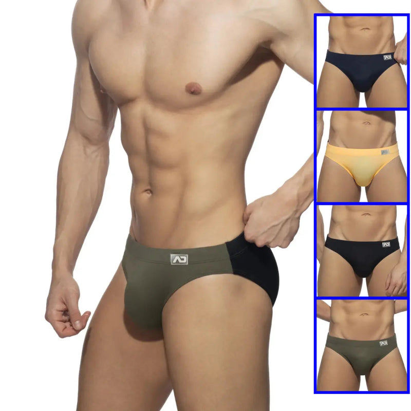 DomiGe colorblock swim brief in black — Multicolor