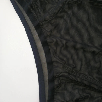 DomiGe men's transparent black mesh bodysuit thong erotic underwear Black Detail
