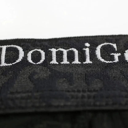 DomiGe signature logo elastic waistband close-up — bamboo briefs mid-rise Black