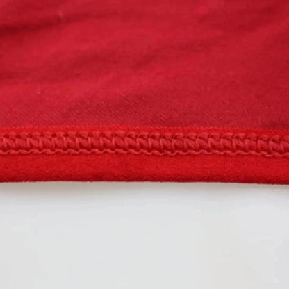 Embossed logo elastic waistband close-up — modal low-rise briefs line DomiGe Red      
