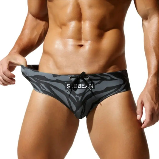 Wild Instinct Swim Briefs — Animal Print Quick-Dry - DomigeWear