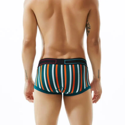 Seobean Low Rise Striped Boxer Briefs Men Cotton Trunk Underwear