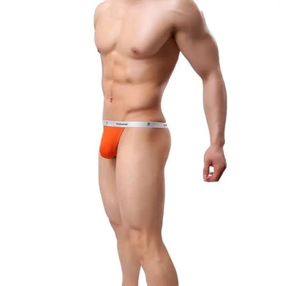 Dominik Men's Thong Underwear - Slim Fit, Deep Orange, Modal Blend