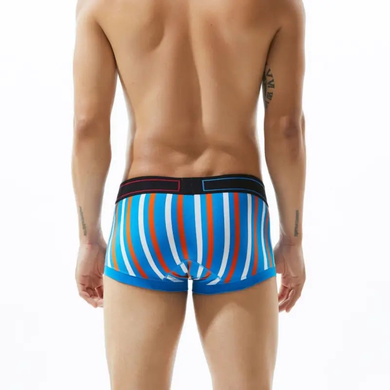Seobean Low Rise Striped Boxer Briefs Men Cotton Trunk Underwear