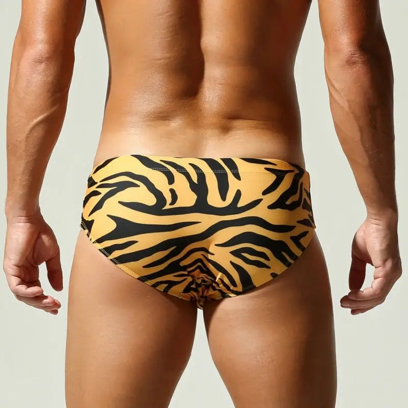 Wild Instinct Swim Briefs — Animal Print Quick-Dry