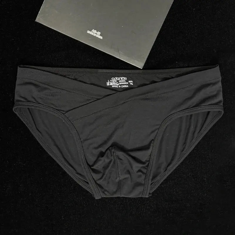 Black modal briefs contour pouch detail - Adannu AD323