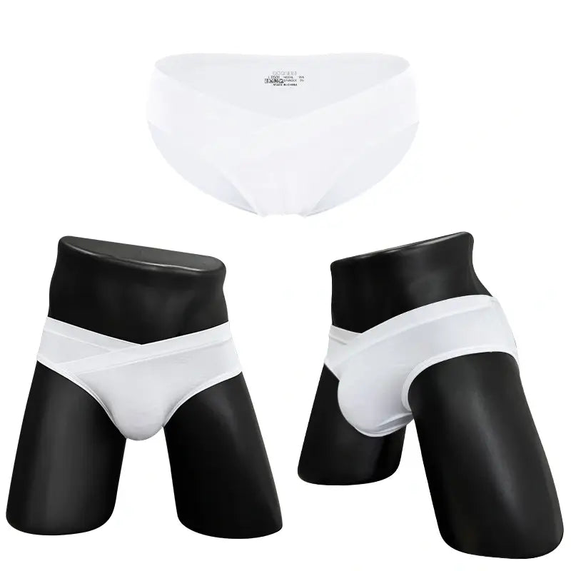 White low rise modal briefs on mannequin - Adannu AD323