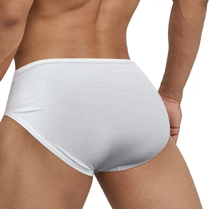 White modal briefs rear view showing V-front - Adannu AD323