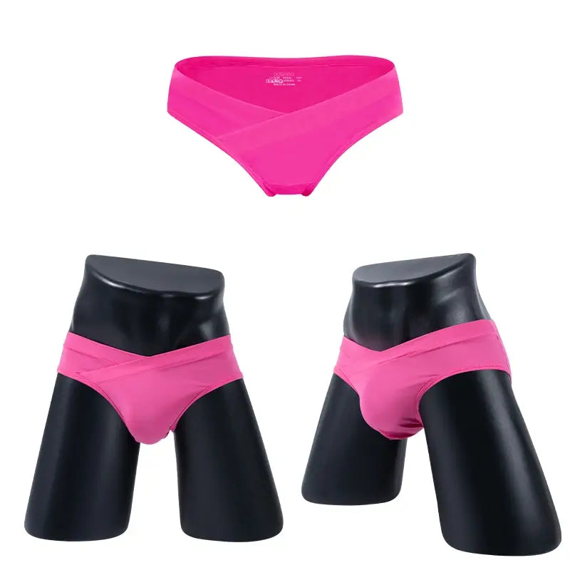 Plum Red low rise modal briefs on mannequin - Adannu AD330