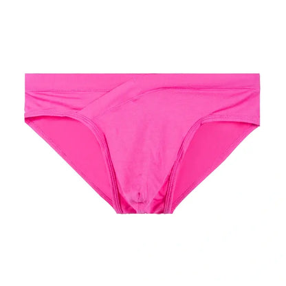 Plum Red modal briefs contour pouch detail - Adannu AD330