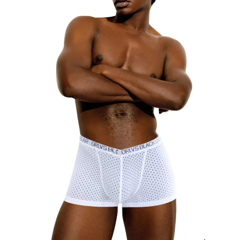 Adannu Adannu Men's Breathable Mesh V-Style Waist Boxer Shorts OR6300