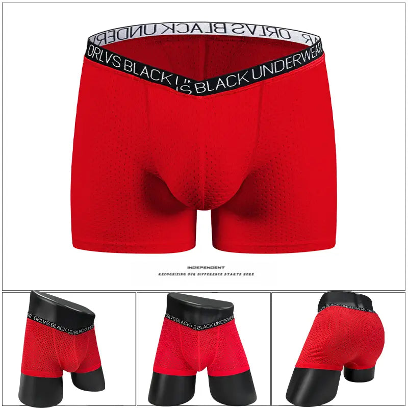 Adannu Adannu Men's Breathable Mesh V-Style Waist Boxer Shorts OR6300