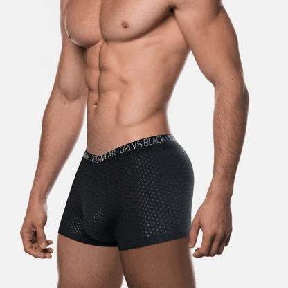 Adannu Adannu Men's Breathable Mesh V-Style Waist Boxer Shorts OR6300